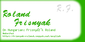 roland frisnyak business card